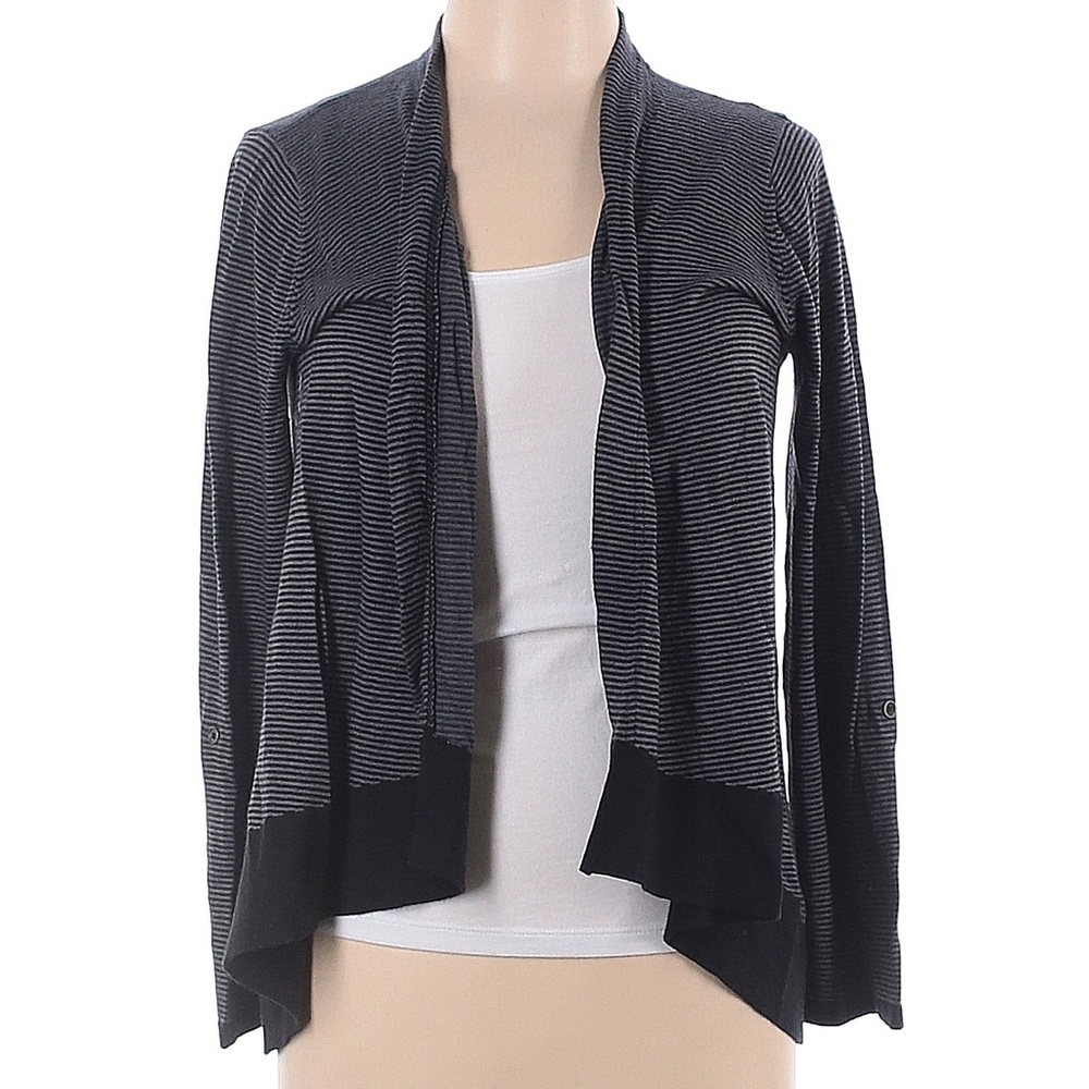 Banana Republic Factory Store Gray Striped Cardigan Size L